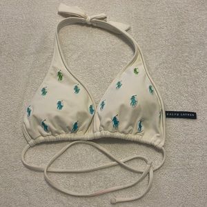 Ralph Lauren Bikini top blue and green embroidering’s-  Worn once